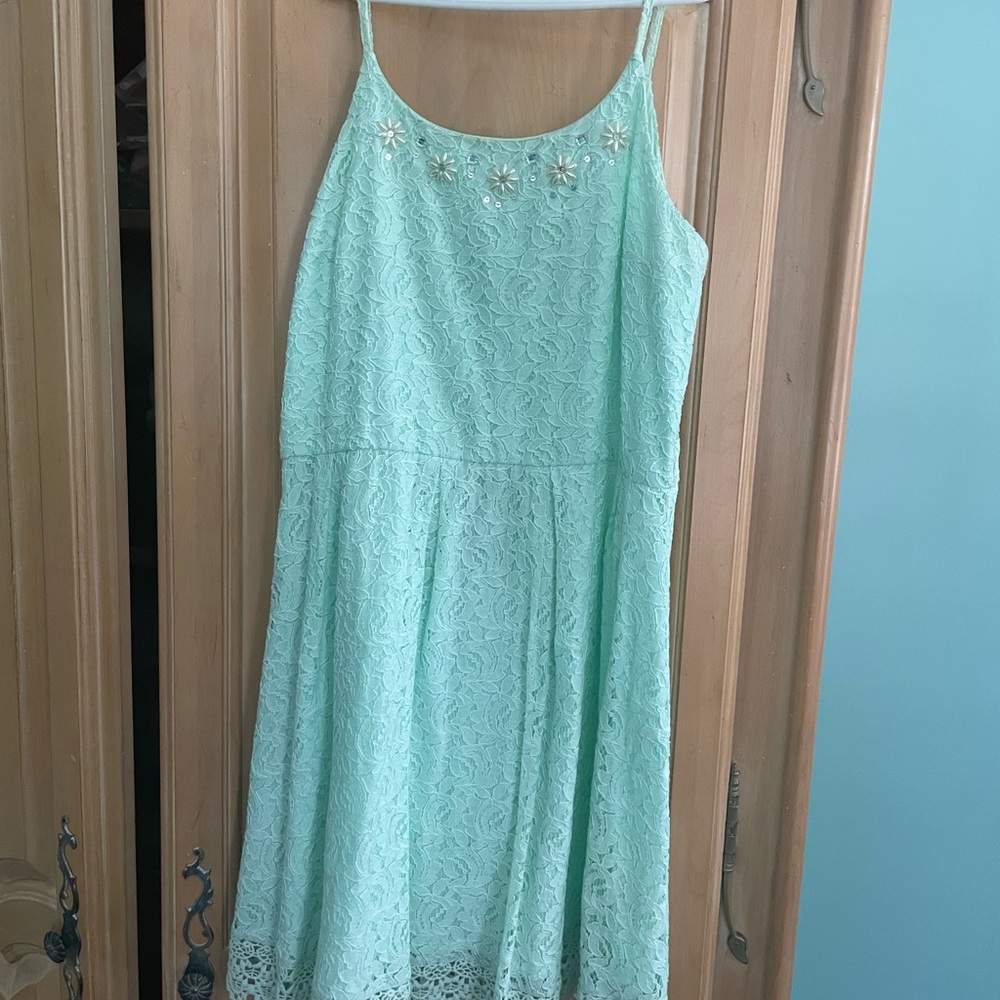 Ruby & Bloom Green Sleeveless Halter Sundress